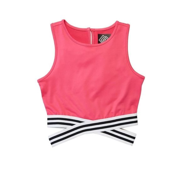 Tops - NWT ZELOS striped Cropped tape top size medium
